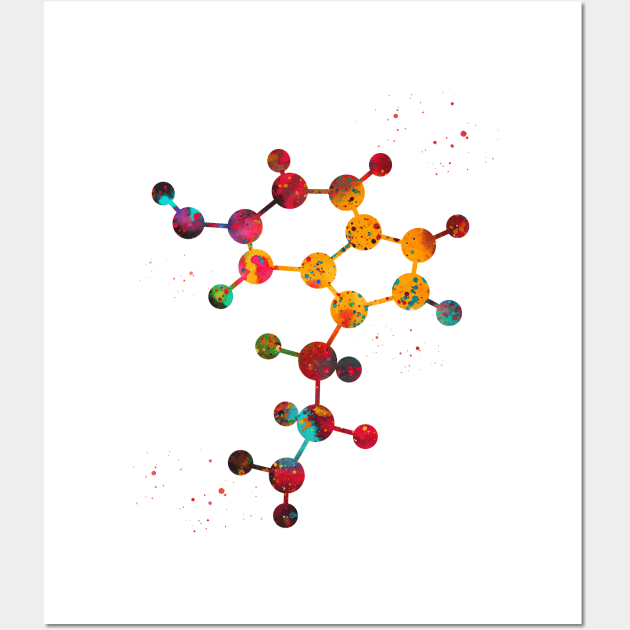 Serotonin Molecule Wall Art by erzebeth